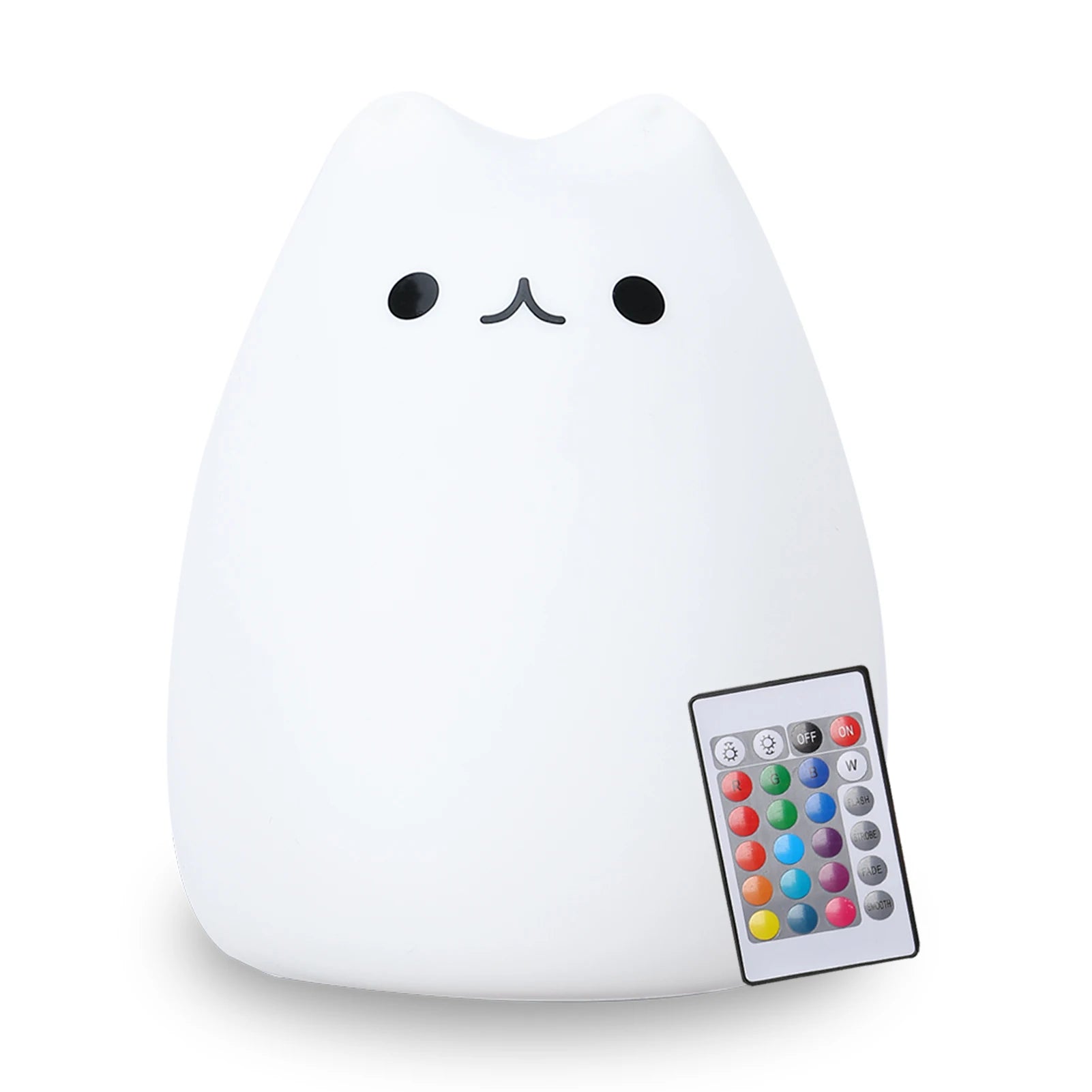 Cute Silicone LED Night Light for Baby Kids Children Bedroom Touch Sensor Remote Cat Lamp Decoration Room Decor Holiday Gift Toy