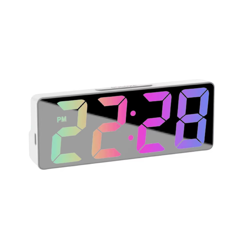 Latest Digital Clock LED Alarm Clock Bedroom Electronic Desktop Clock with Temperature Display Adjustable Brightness 12/24 Hours