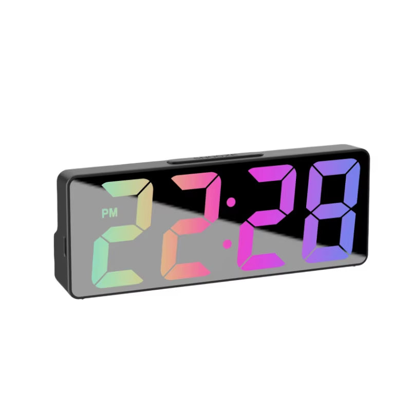 Latest Digital Clock LED Alarm Clock Bedroom Electronic Desktop Clock with Temperature Display Adjustable Brightness 12/24 Hours