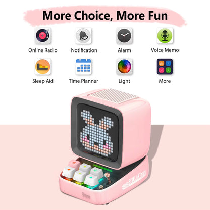 Ditoo-Pro Retro Pixel Art Bluetooth Portable Speaker Alarm Clock DIY LED Display Board, Cute Gift Home Light Decoration